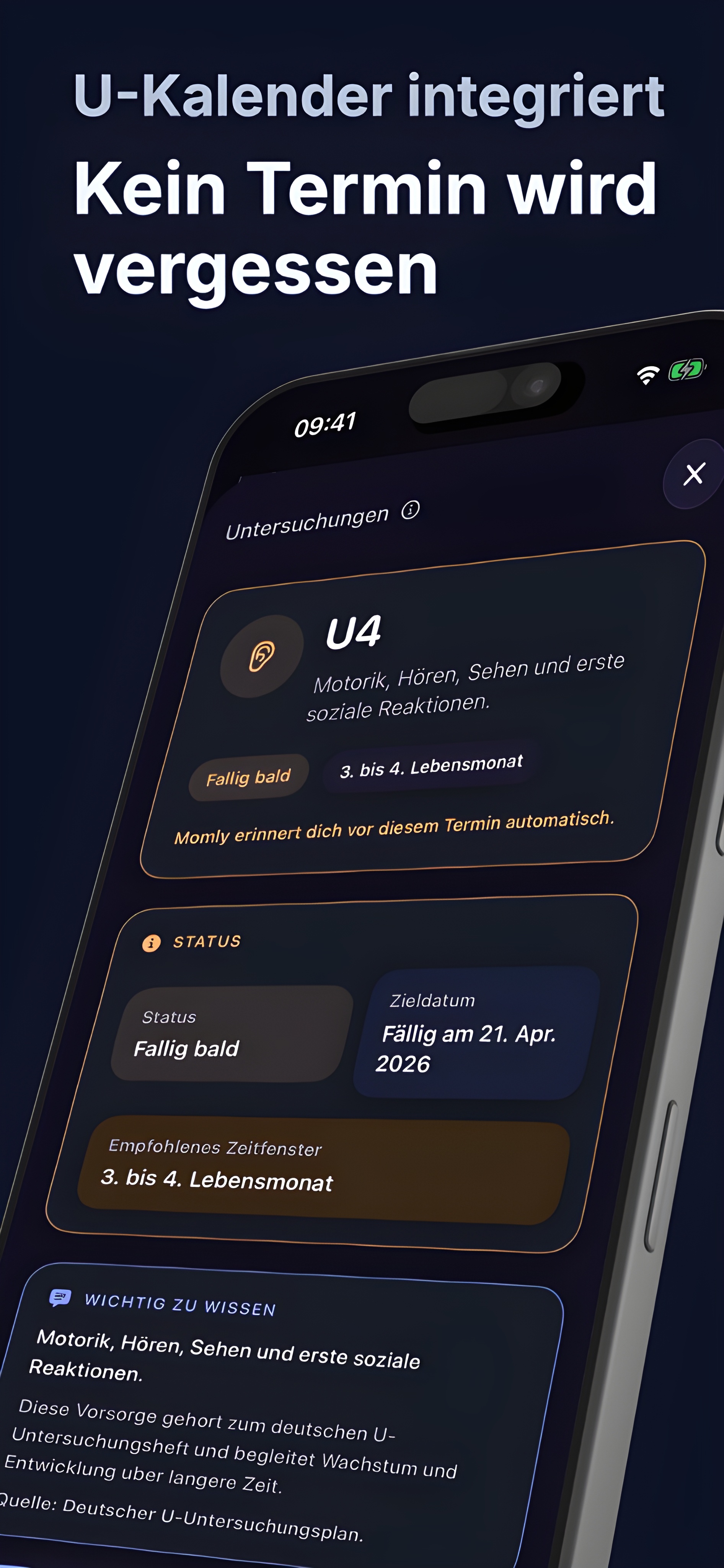 Momly U-Kalender mit U4-Termin
